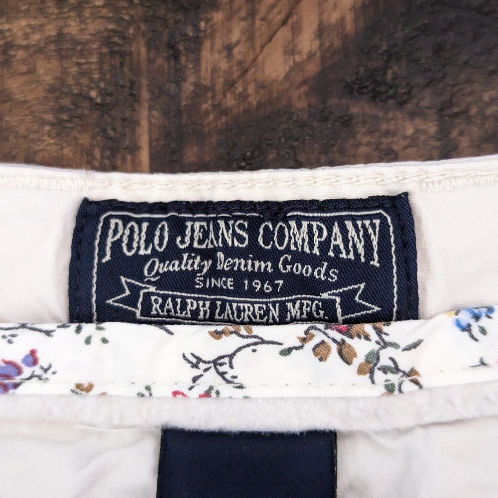 Ralph Lauren Shorts Women’s Size 14 Ivory Classic Chino Mid Rise Cotton Pockets - Picture 4 of 12